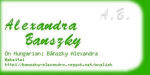 alexandra banszky business card